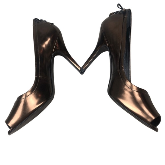 Jessica Simpson Bronze Peep Toe Lace Up Detail Heels New with tags - Picture 12 of 15